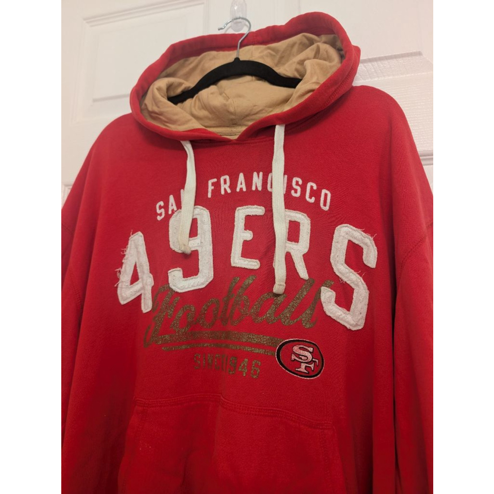 Men's NFL Red Gold San Francisco 49ers Hoodie XXL Football Sweater